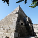 Along ancient Roman wall, this pyramid by famed architect Jose Plecnik used Roman stone remnants