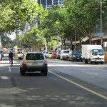 Driving on the left up Elizabeth Street, Melbourne